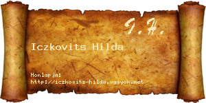 Iczkovits Hilda névjegykártya